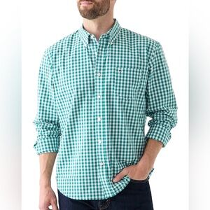 Crown & Ivy Men's Blue Gingham Checkered Button Down Shirt NWT size XL